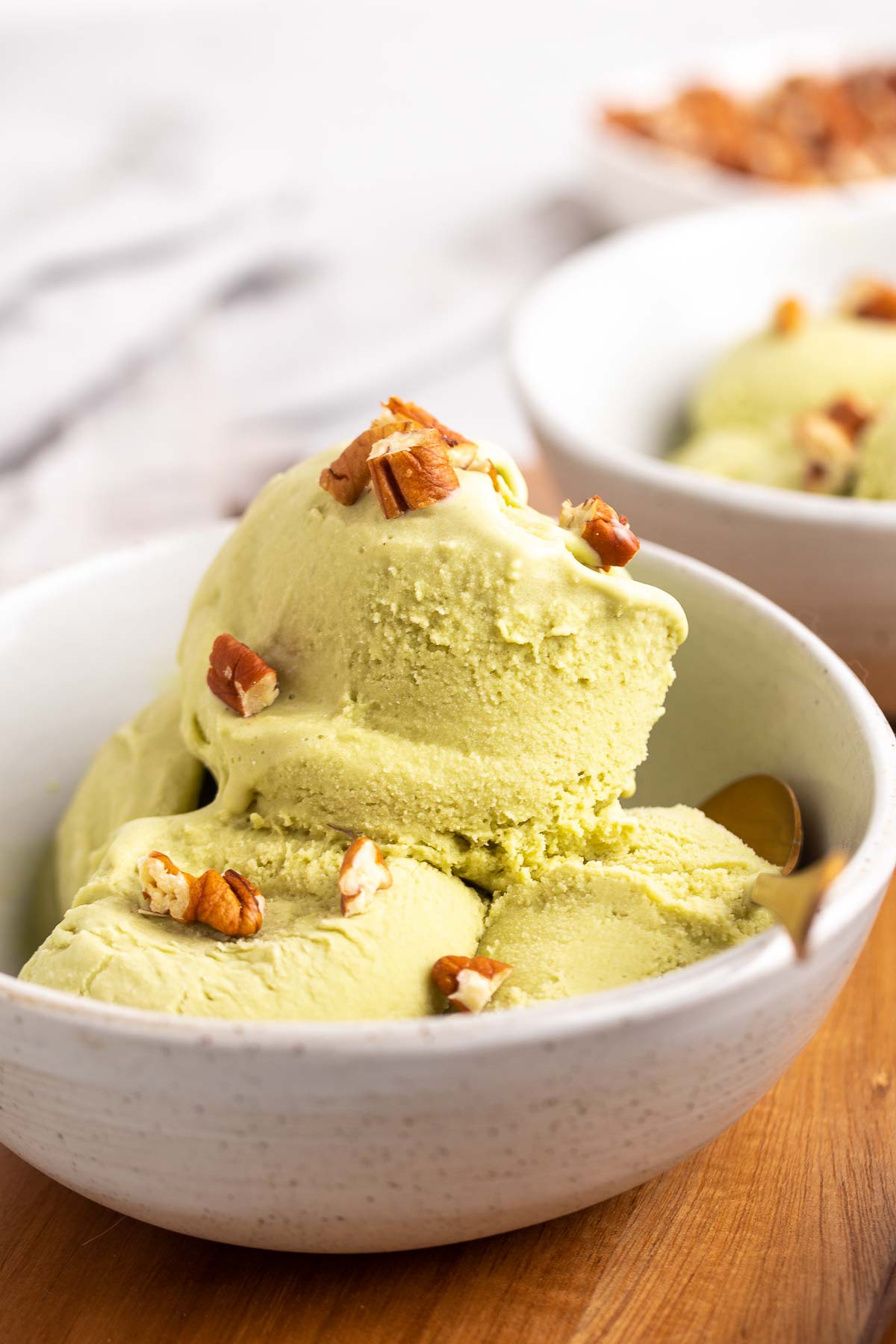 Matcha green tea ice cream food photography