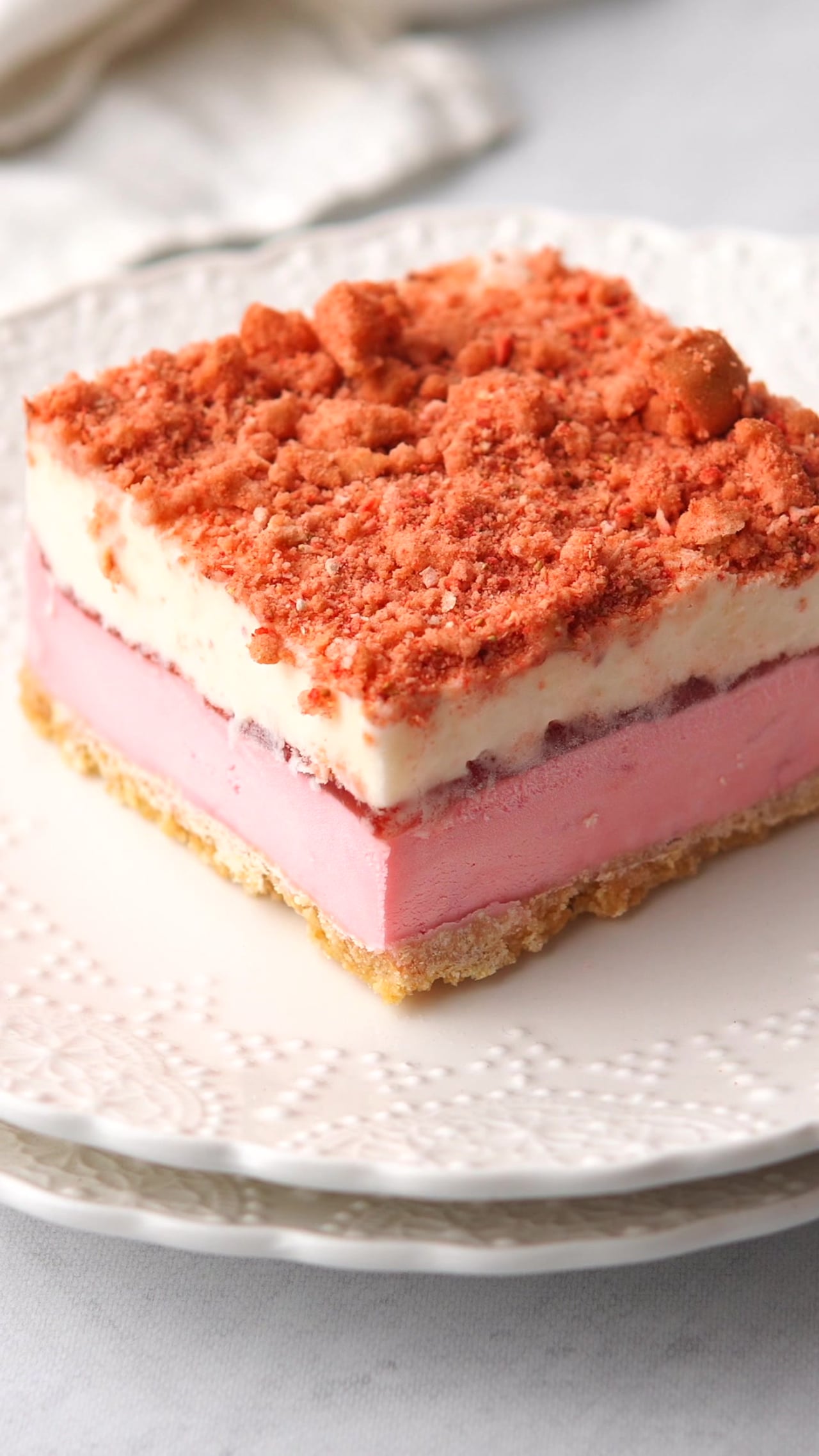 Strawberry shortcake vertical recipe video edit for Reels